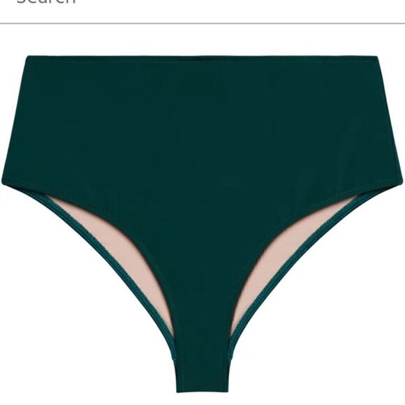 🌺3 FOR $20🌺 Doll & Co High Waist Bikini Bottom Hunter Green Matte M Swimwear - Picture 3 of 8